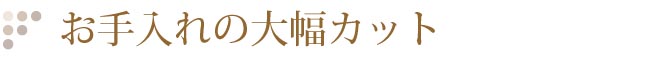 お手入れの大幅カット