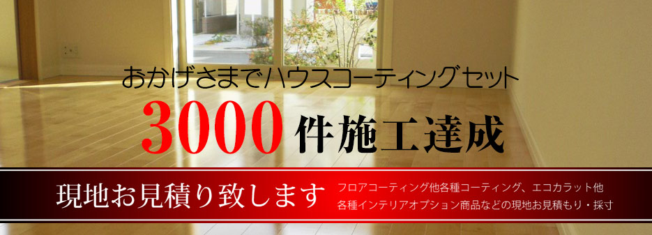 ハウスコーティング施工3000件